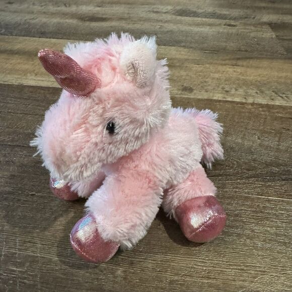 8 Inch Mini Flopsie Pink Unicorn Plush Stuffed Animal by Aurora - Picture 1 of 13